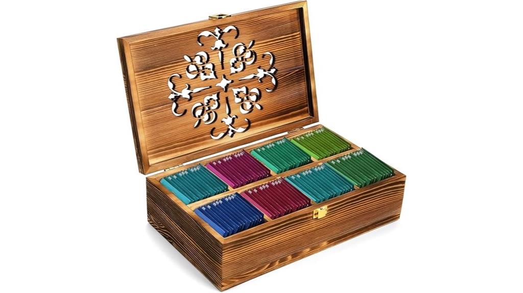 wooden tea storage box