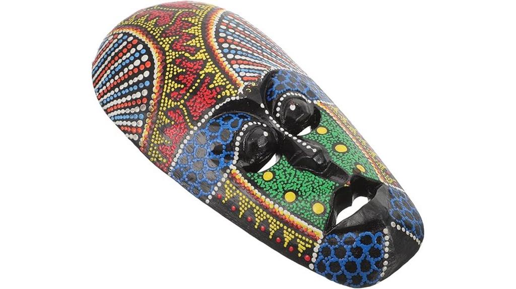 wooden tribal mask decor