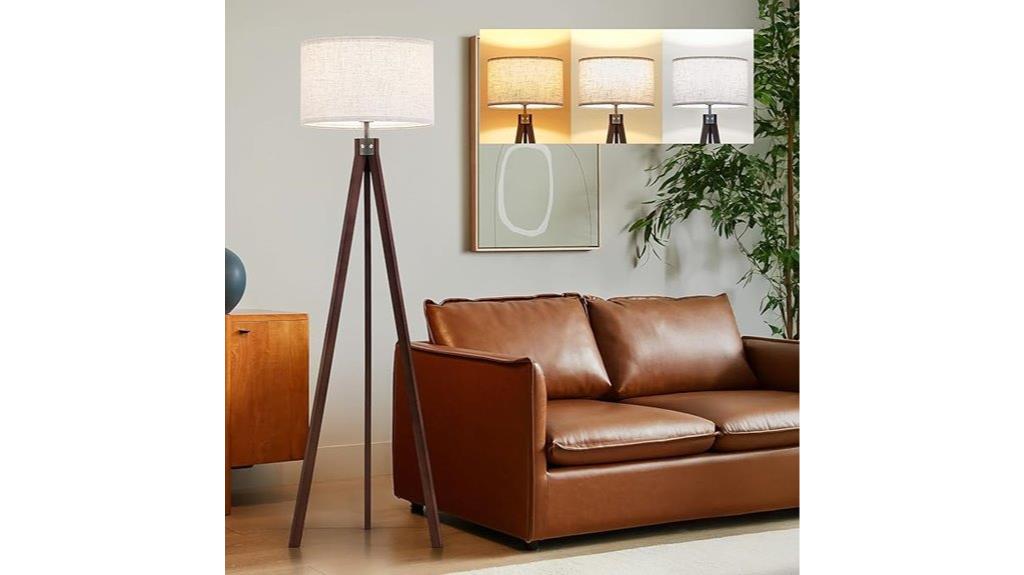 wooden tripod floor lamp