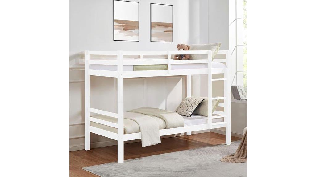 wooden twin bunk bed