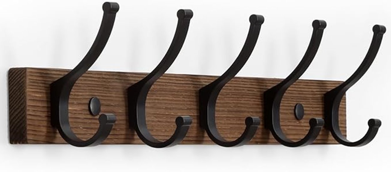wooden wall mounted coat rack