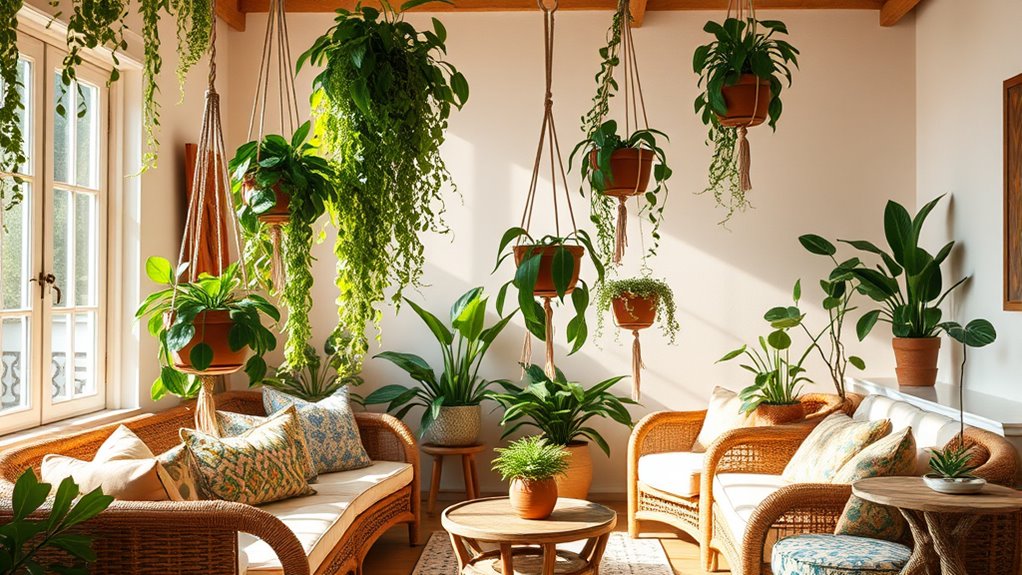 adding greenery to bohemian style