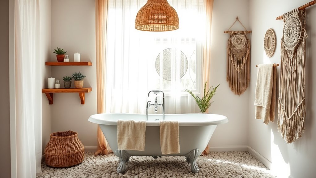 bohemian spa bathroom retreat
