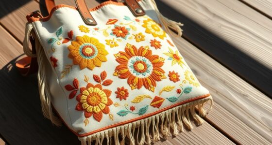 boho embroidered tote bags