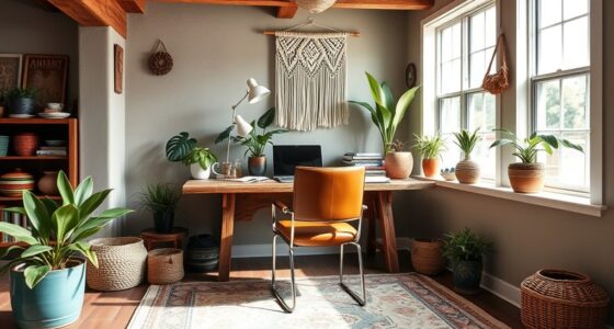 boho home workspace design