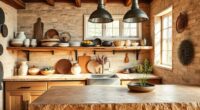 boho kitchen material combinations