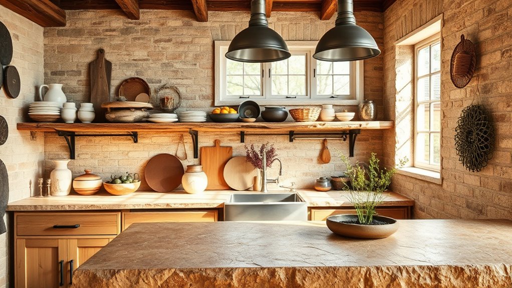 boho kitchen material combinations