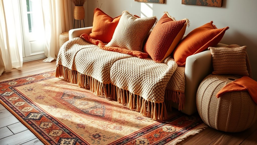 boho rugs and throws
