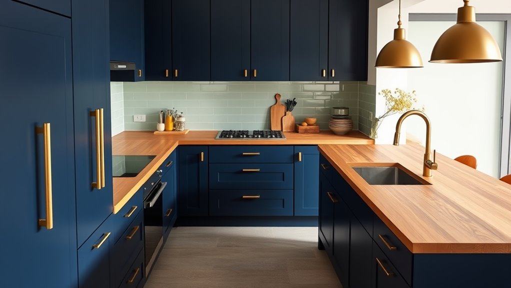 bold contrasting colorful kitchens
