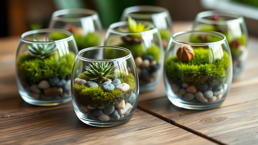 create miniature succulent terrarium