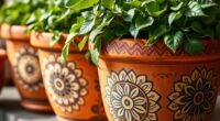 decorative boho terracotta planters