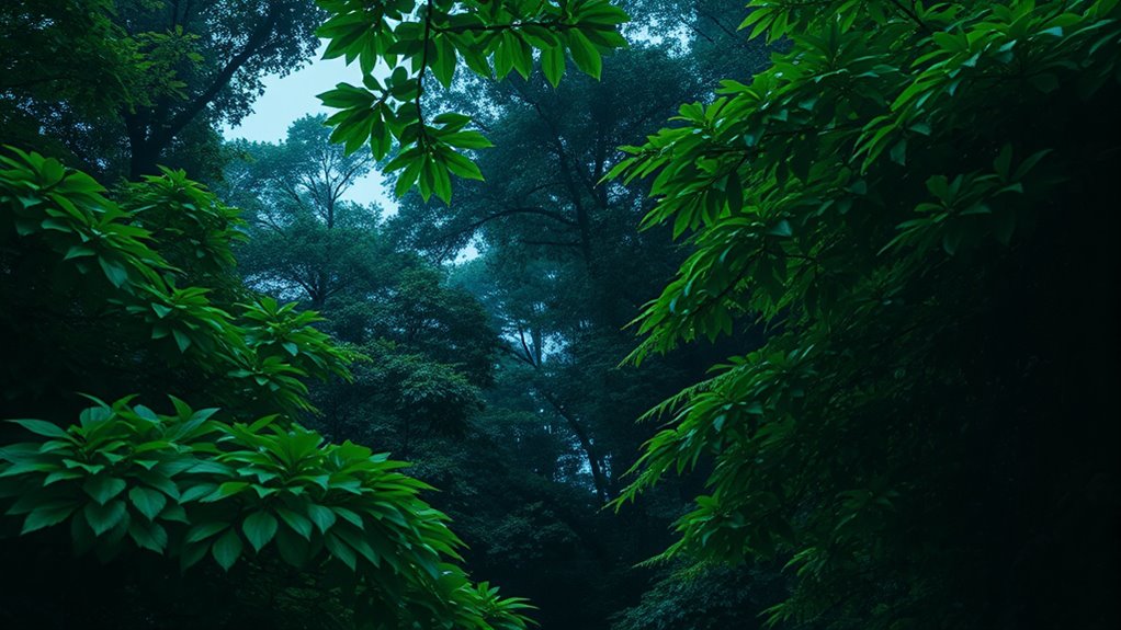 deep green blue accents