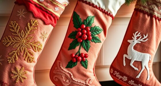 holiday embroidered stockings