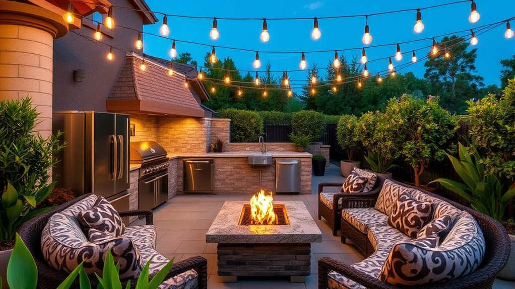 outdoor lighting enhances backyard ambiance