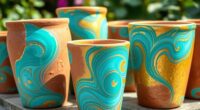 painting clay pots creatively