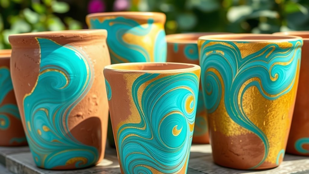 painting clay pots creatively