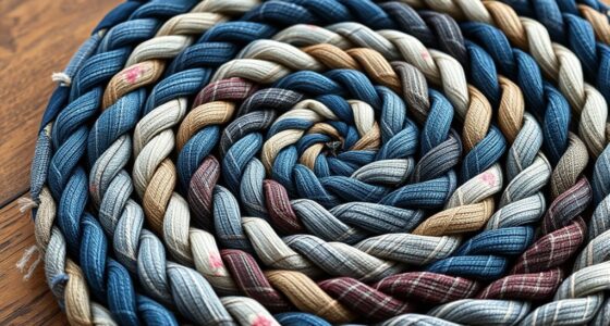recycled fabric rug braiding