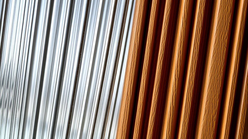 ribbed glass and fluted wood