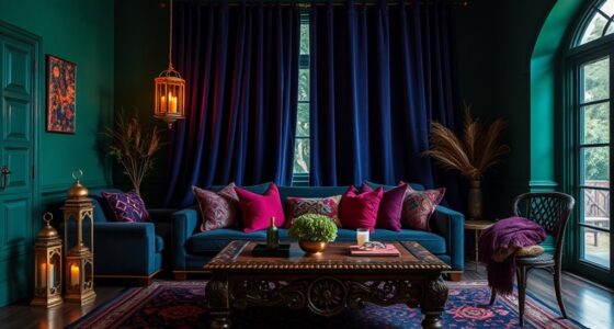 rich jewel toned interiors