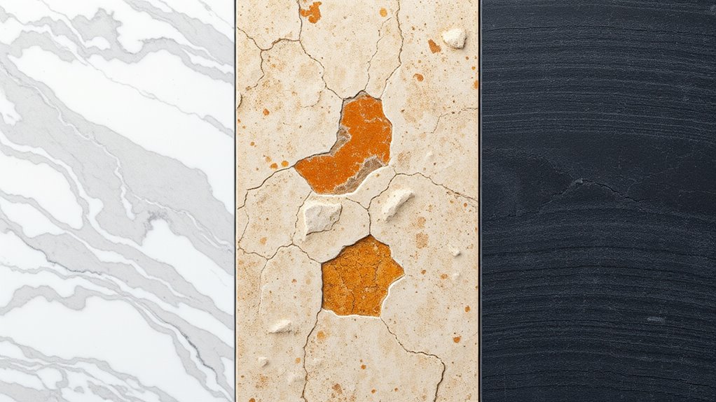 varied natural stone textures