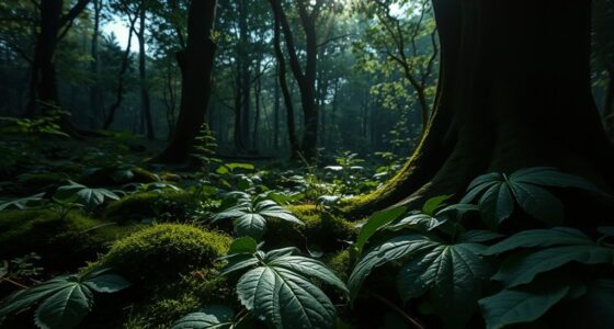 vivid green and blue hues