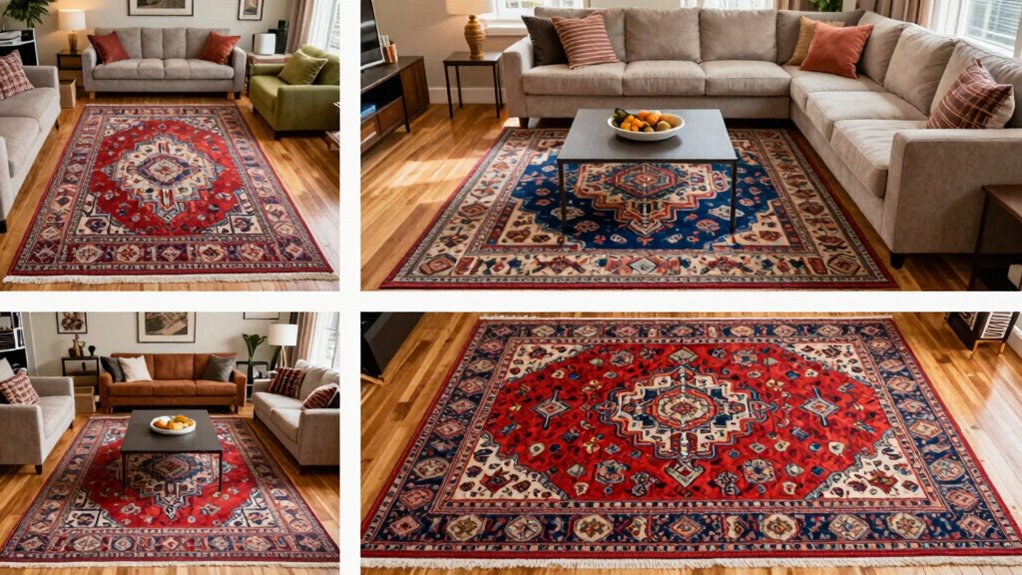 comparing rug size options