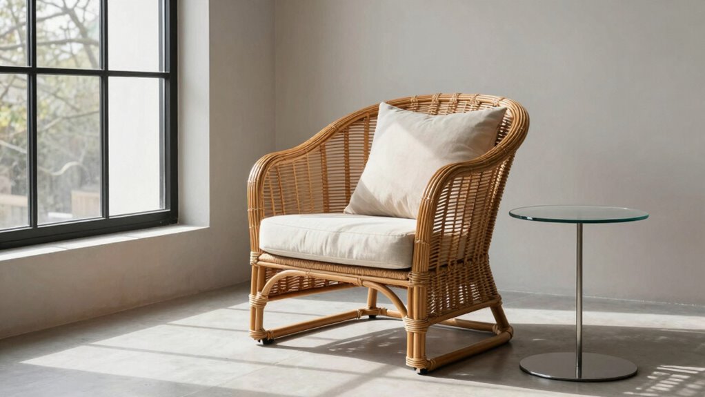 elegant neutral rattan decor