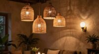 layered boho lighting design