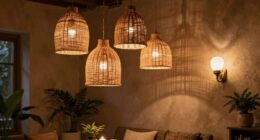 layered boho lighting design