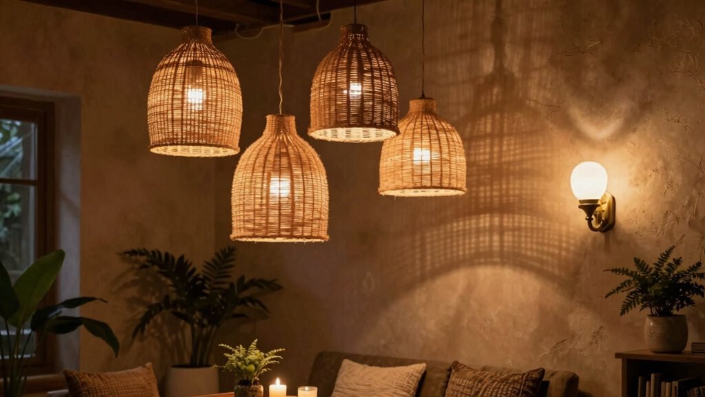 layered boho lighting design