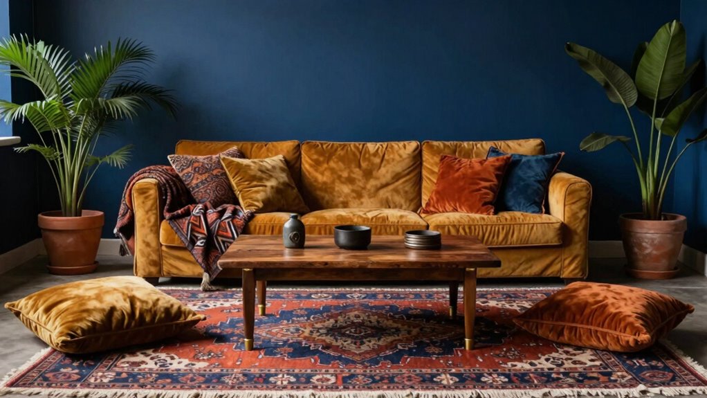 layered cozy furniture arrangement
