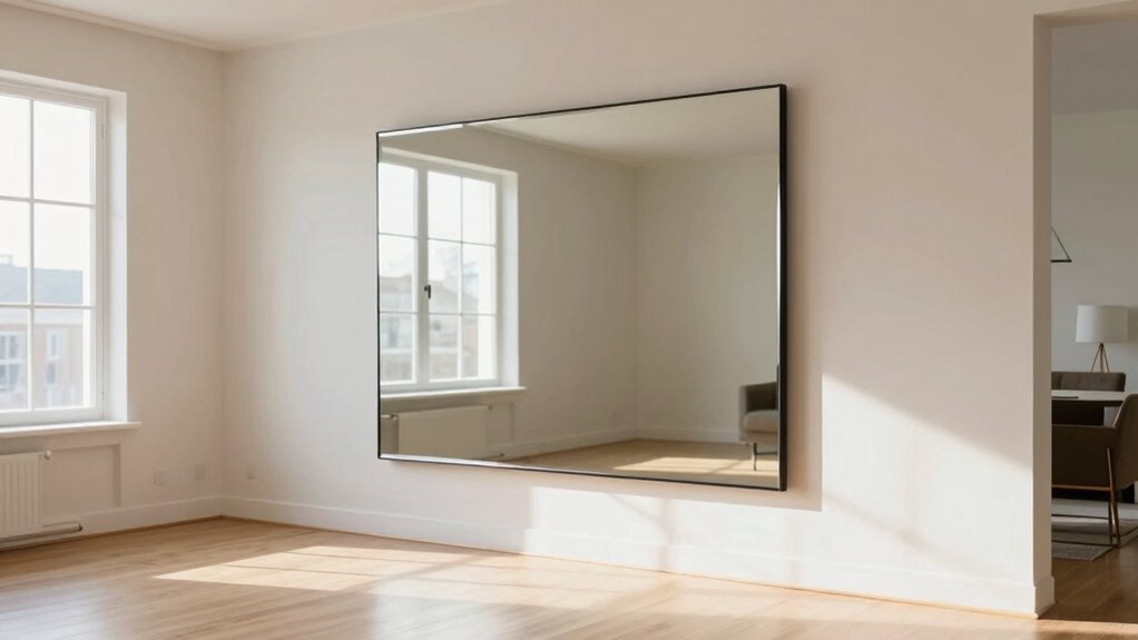 mount mirrors at eye level