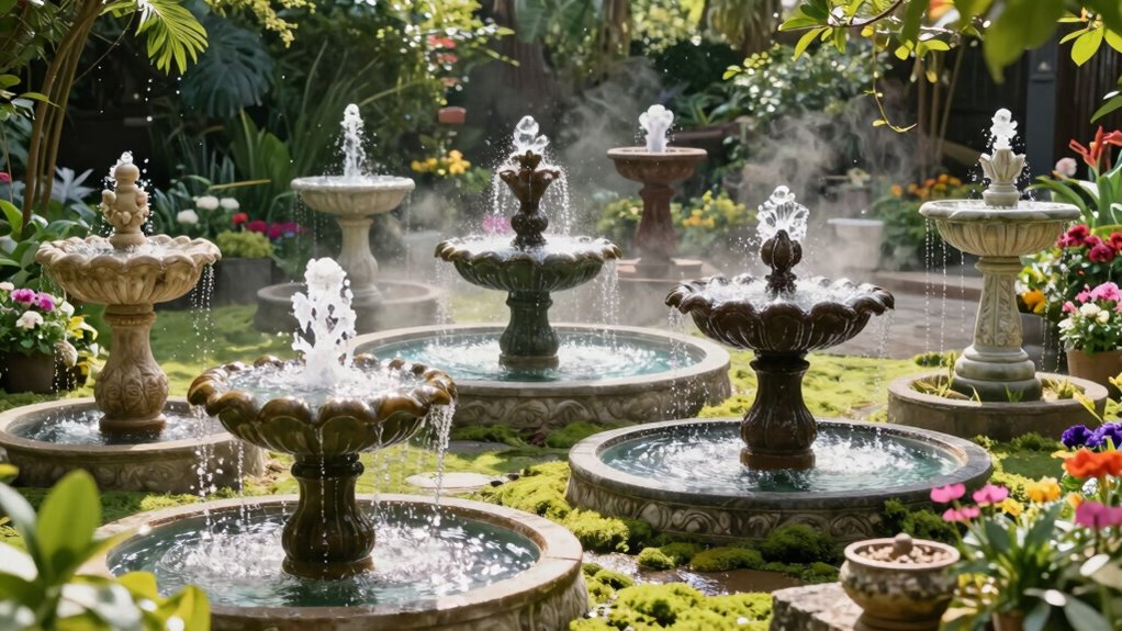 outdoor fountains for gardens