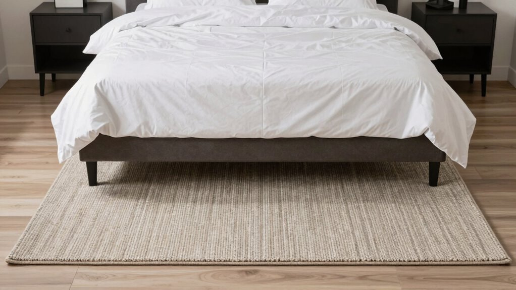 proper bedroom rug placement