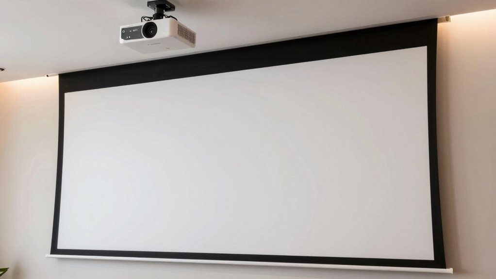 secure projector screen installation