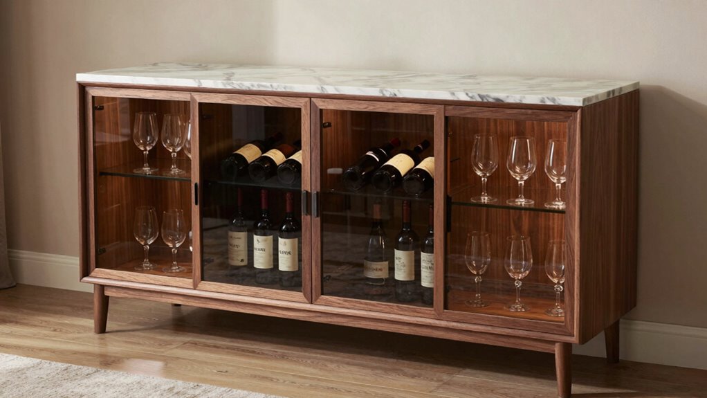 top buffet cabinets with wine