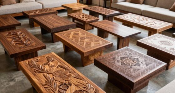 top carved wood coffee tables