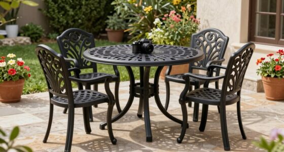top cast aluminum bistro sets