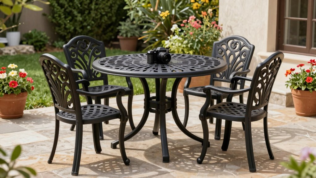 top cast aluminum bistro sets