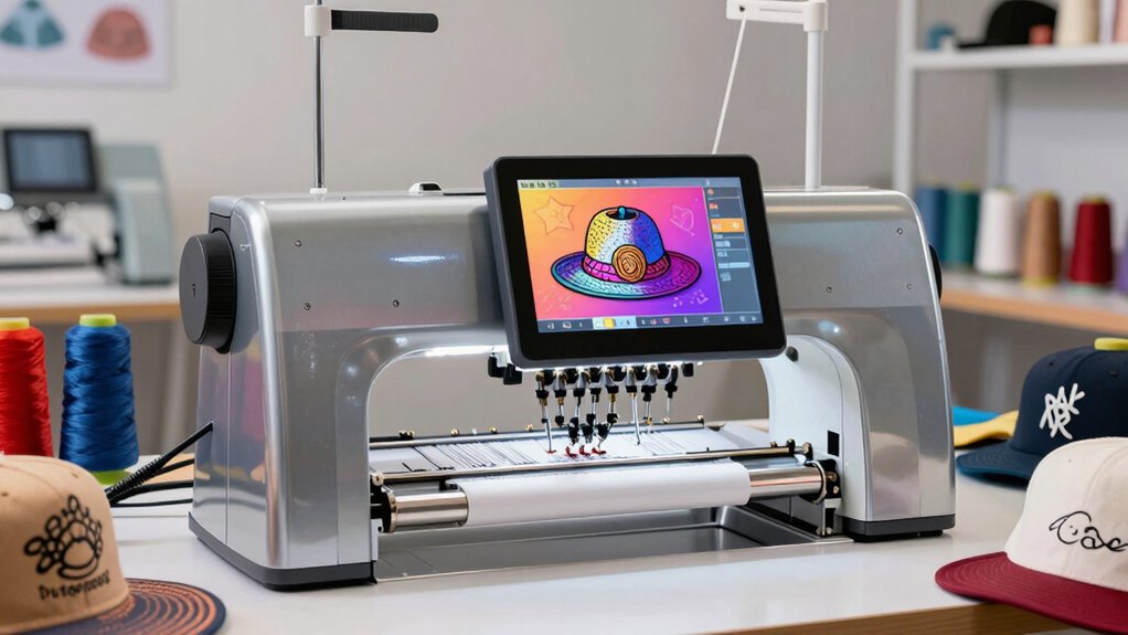 top hat embroidery machines