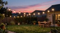 top outdoor string light poles