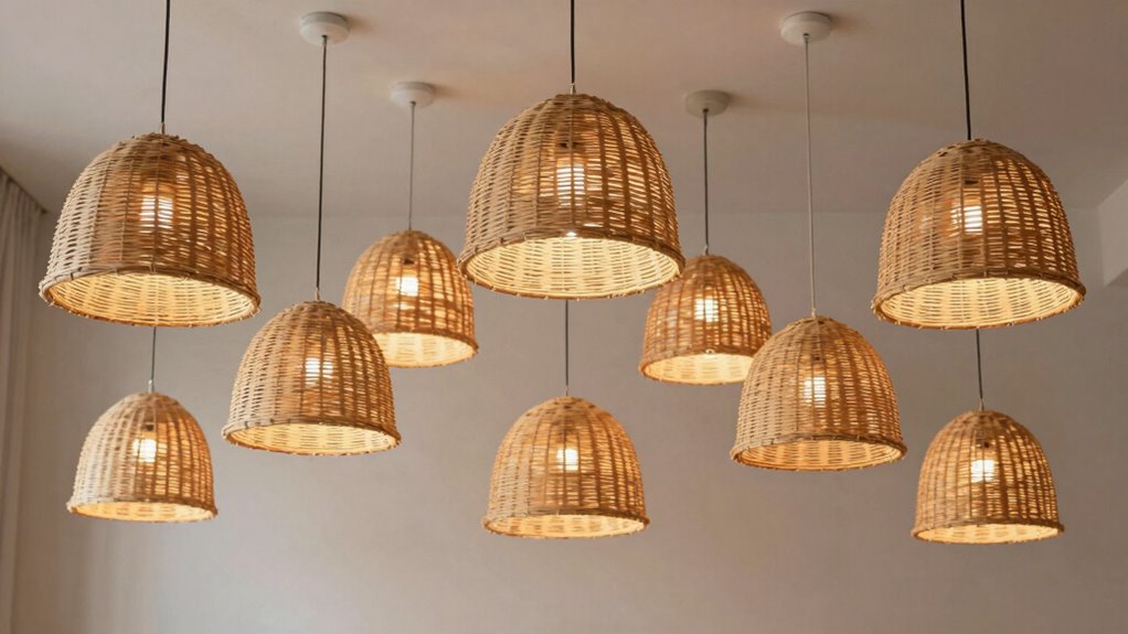 top rattan semi flush mounts