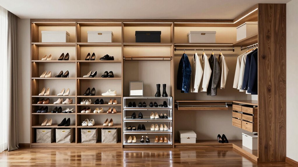 top walk in closet organizers