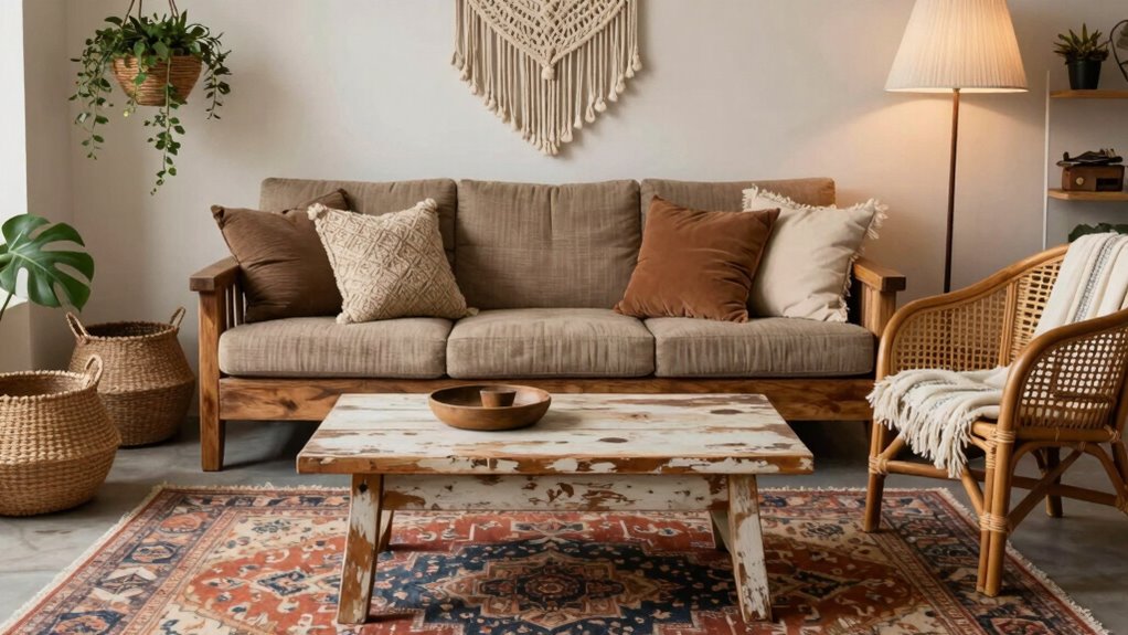 vintage textured boho accents