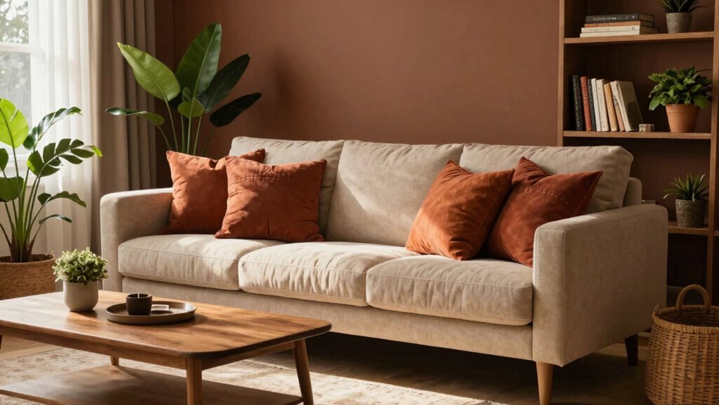 warm brown accents and textures