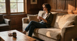 She Kept the Original Wood Paneling, and the Living Room Feels Cozy