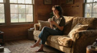 She Kept the Original Wood Paneling, and the Living Room Feels Cozy