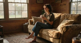 She Kept the Original Wood Paneling, and the Living Room Feels Cozy