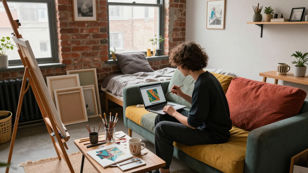 This 500-Square-Foot Studio Doubles As An Artist's Home And Workspace
