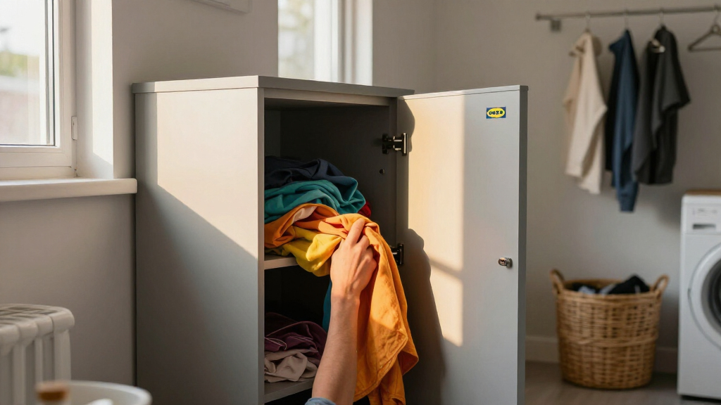 A Laundry Room Was An Eyesore Until IKEA Cabinets Gave It An Organized Redo